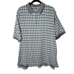 Slazenger Vintage Men’s Golf Polo Shirt Plaid Print Short Sleeves‎ Cotton XL